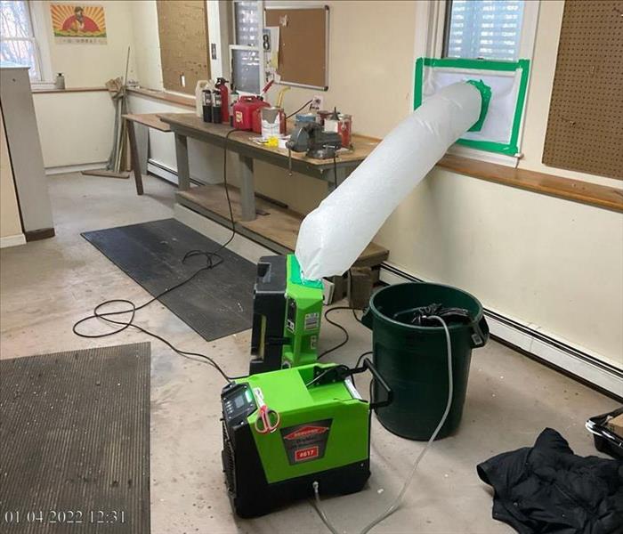 SERVPRO drying and air quality equipment in commercial property