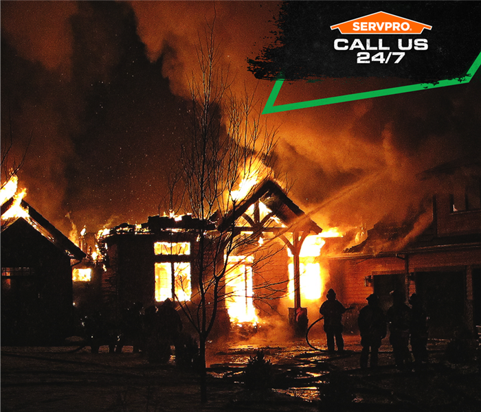 house fire, servpro poster